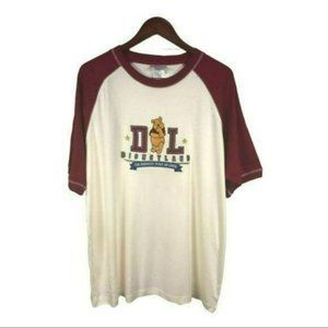 Disneyland Resort Winnie the Pooh Shirt Red and Cream, Size Large New